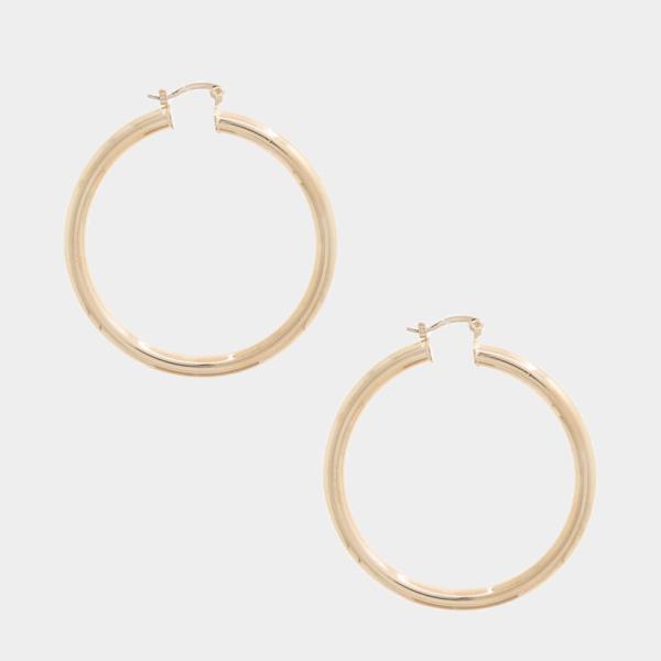 SOLID METAL HOOP EARRING