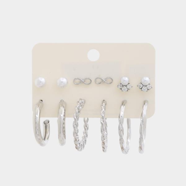 PEARL HOOP ASSORTED EARRING SET