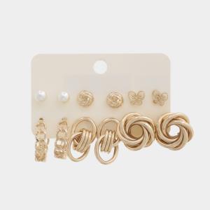 KNOT METAL ASSORTED EARRING SET