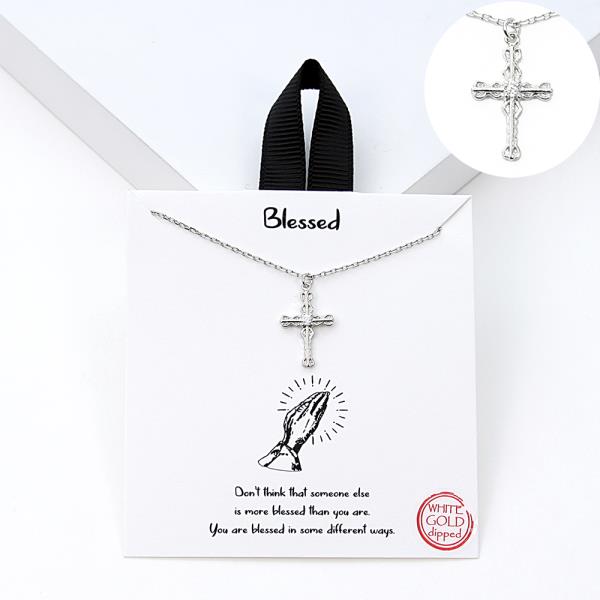 18K GOLD RHODIUM DIPPED BLESSED NECKLACE