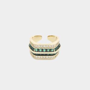 SODAJO CRYSTAL METAL ADJUSTABLE RING