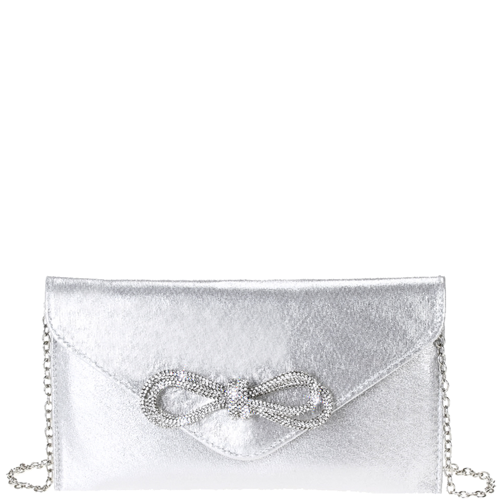 RHINESTONE KNOT ENVELOPE SHAPE CROSSBODY CLUTCH BAG