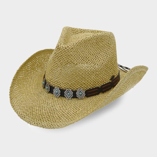 CC COWBOY HAT WITH TURQUOISE CHARM TRIM BAND