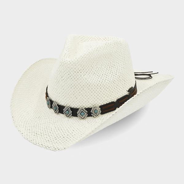 CC COWBOY HAT WITH TURQUOISE CHARM TRIM BAND