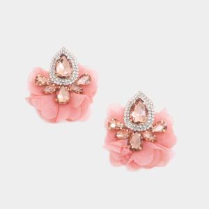 TEARDROP CRYSTAL RUFFLE EARRING