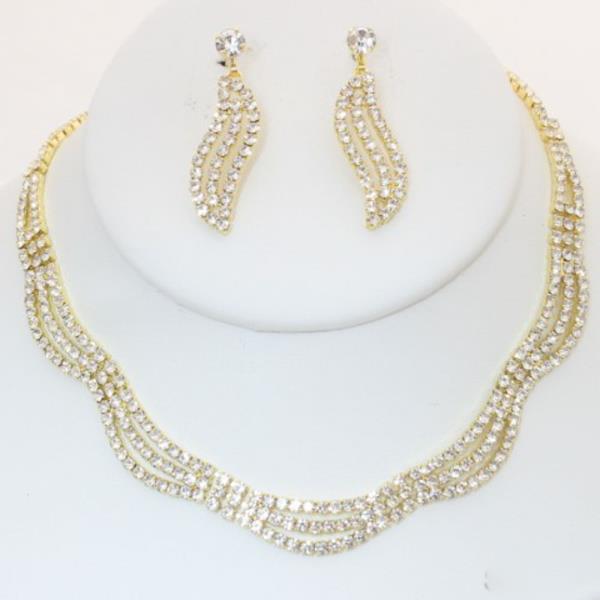 WAVY RHINESTONE NECKLACE