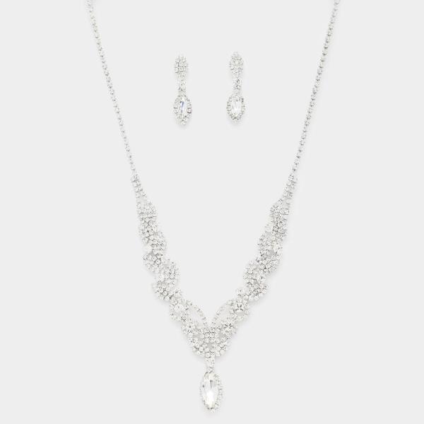 MARQUISE SWIRL RHINESTONE NECKLACE