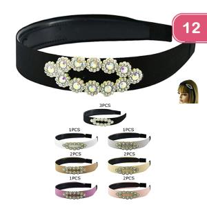 FASHION RHINESTONE POINT HEADBAND (12 UNITS)