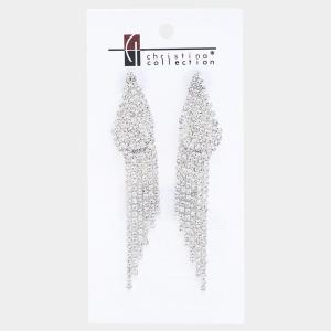 RHINESTONE TASSEL DANGLE EARRING