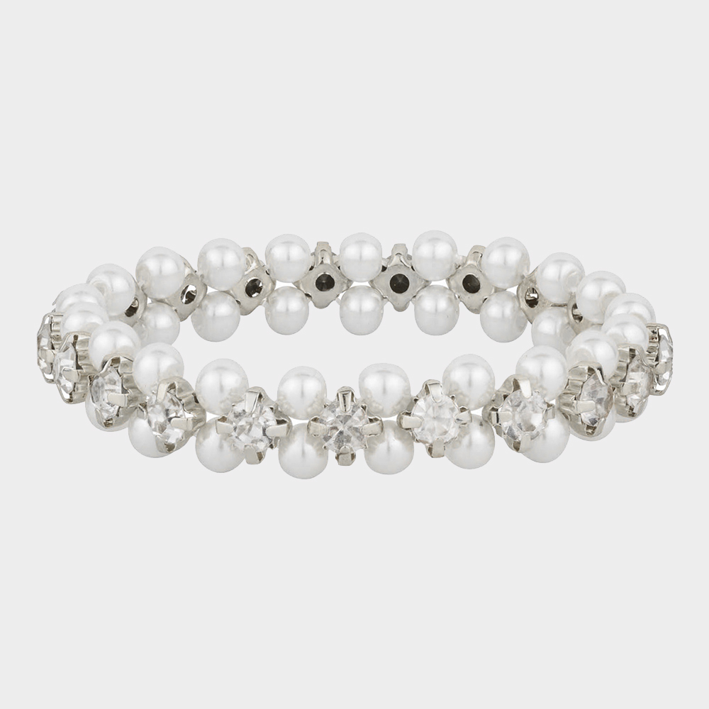GLASS PEARL STRETCH BRACELET