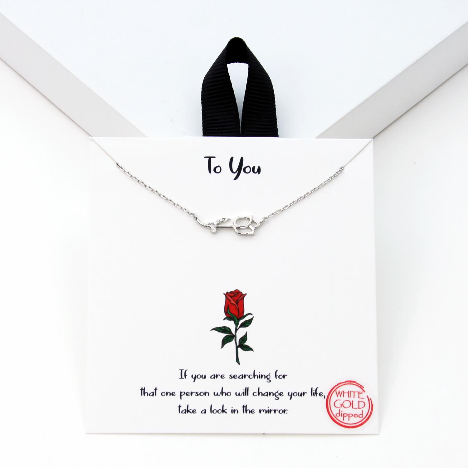 18K GOLD RHODIUM DIPPED TO YOU NECKLACE