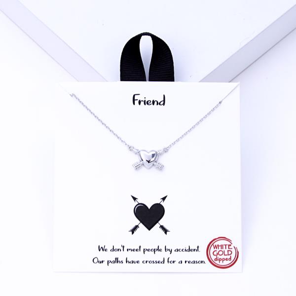 18K GOLD RHODIUM DIPPED FRIEND NECKLACE