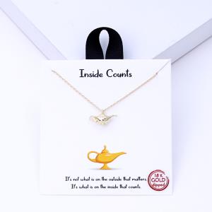 18K GOLD RHODIUM DIPPED INSIDE COUNTS NECKLACE