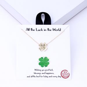 18K GOLD RHODIUM DIPPED ALL THE LUCK IN THE WORLD NECKLACE