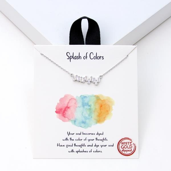 18K GOLD RHODIUM DIPPED SPLASH OF COLORS NECKLACE