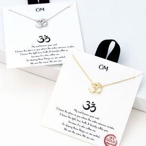 18K GOLD RHODIUM DIPPED OM NECKLACE