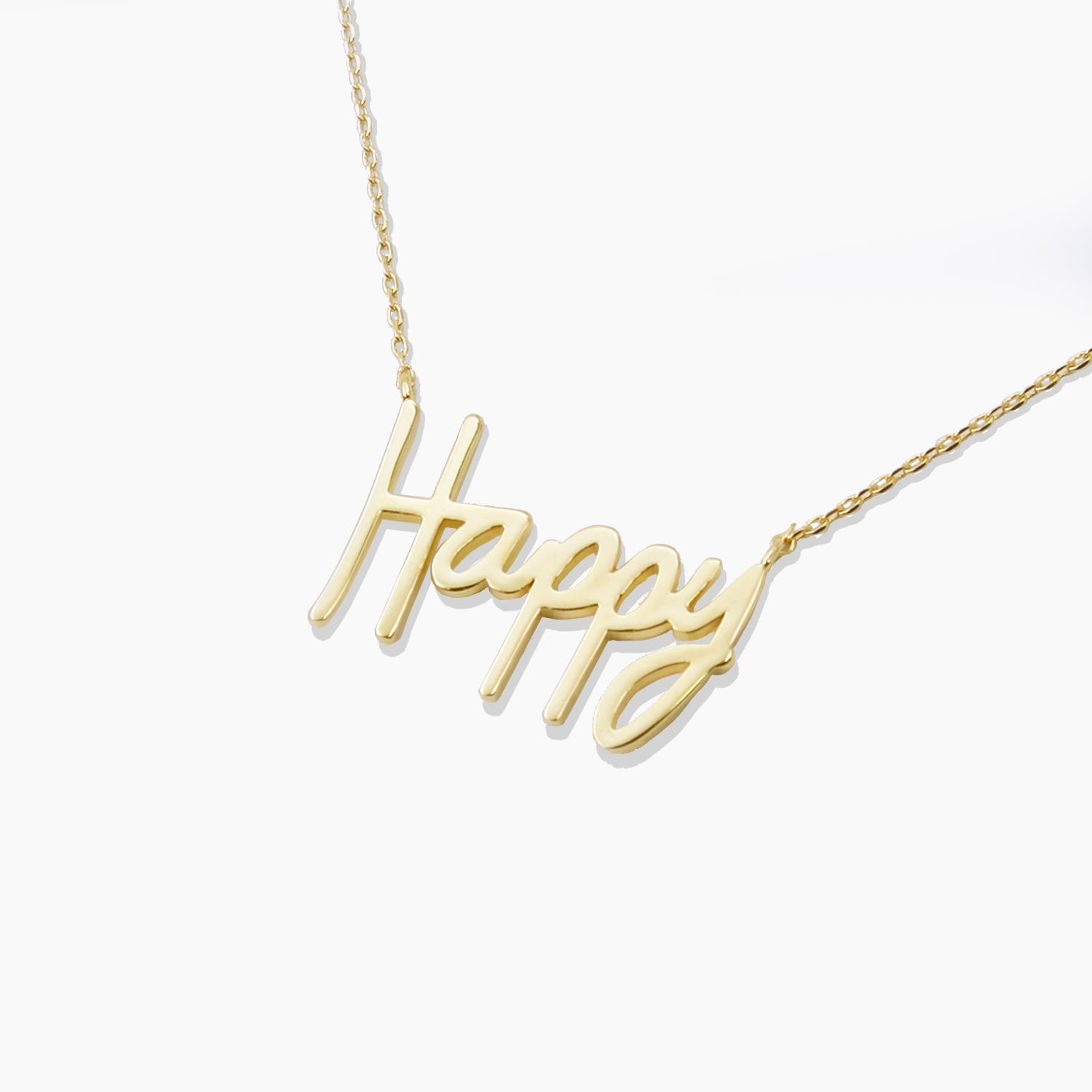 18K GOLD RHODIUM DIPPED I’M HAPPY NECKLACE