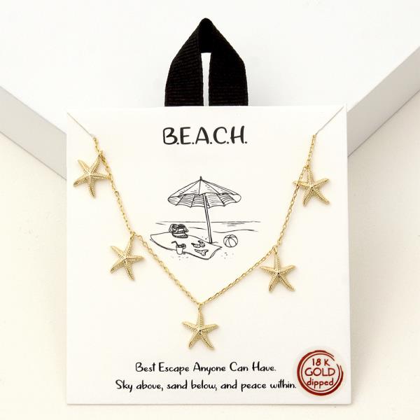 18K GOLD RHODIUM DIPPED BEACH NECKLACE