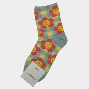 FASHION HAPPY FACE FLOWER ANKLET SOCKS
