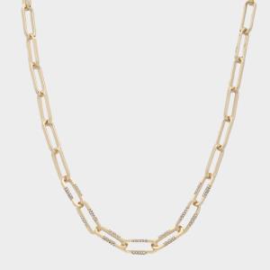 RHINESTONE POINT METAL CHAIN NECKLACE