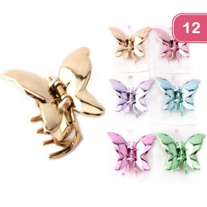 METALLIC BUTTERFLY CLIP CLAW (12 UNITS)