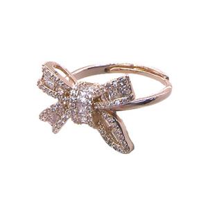 CUBIC ZIRCONIA BIG BOW BAGUETTE RING