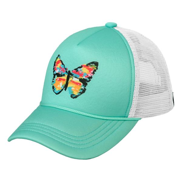 HAND PAINTED ABSTRACT BUTTERFLY SUBLIMATION TRUCKER CAP