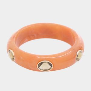 OVAL CRYSTAL ACETATE BANGLE BRACELET