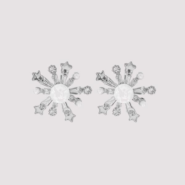 CZ STARBURST POST EARRING