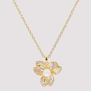 CZ FLOWER CASTING NECKLACE