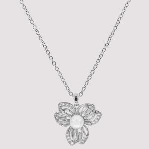 CZ FLOWER CASTING NECKLACE