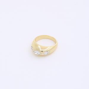 CRYSTAL HIGH QUALITY 18K GOLD DIPPED RING