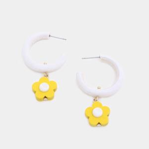 FLOWER OPEN CIRCLE EARRING