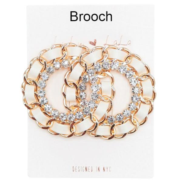 DOUBLE CIRCLE CRYSTAL BROOCH