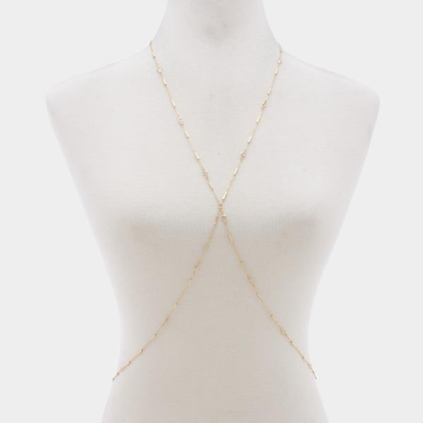 DAINTY CRISS CROSS METAL BODY CHAIN