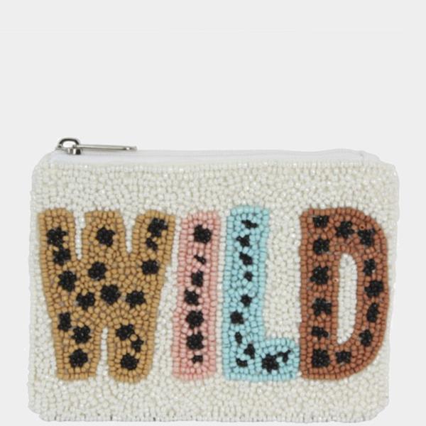 WILD SPOTS SEED BEAD ZIPPER BAG