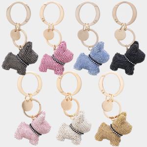 RHINESTONE COLLAR DOG KEY CHAIN