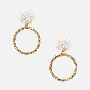 SEED BEAD POST AND TWISTED METAL EARRING
