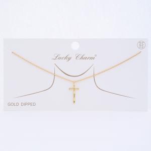 GOLD DIPPED CROSS PENDANT DAINTY NECKLACE
