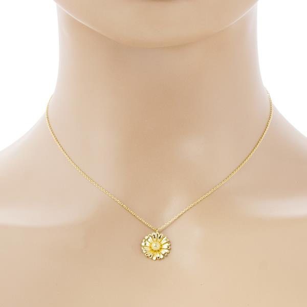 GOLD DIPPED FLOWER PENDANT DAINTY NECKLACE