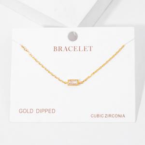 GOLD DIPPED CUBIC ZIRCONIA DAINTY BRACELET