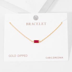 GOLD DIPPED CUBIC ZIRCONIA DAINTY BRACELET