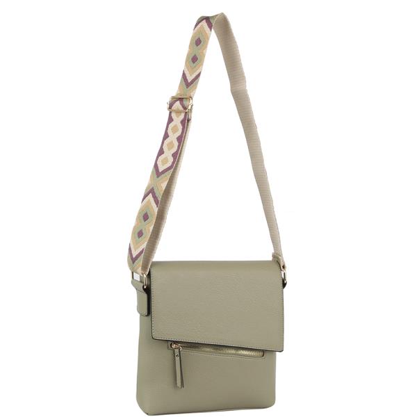 FASHION ZIPPER DESIGN PATTERN GUITAR STRAP CROSSBODY BAG