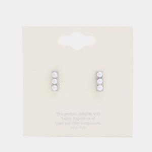 PEARL BEAD BAR EARRING