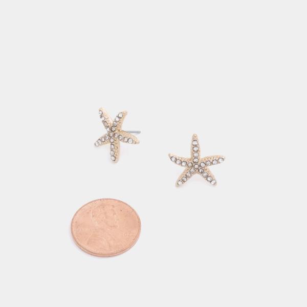 RHINESTONE STARFISH EARRING