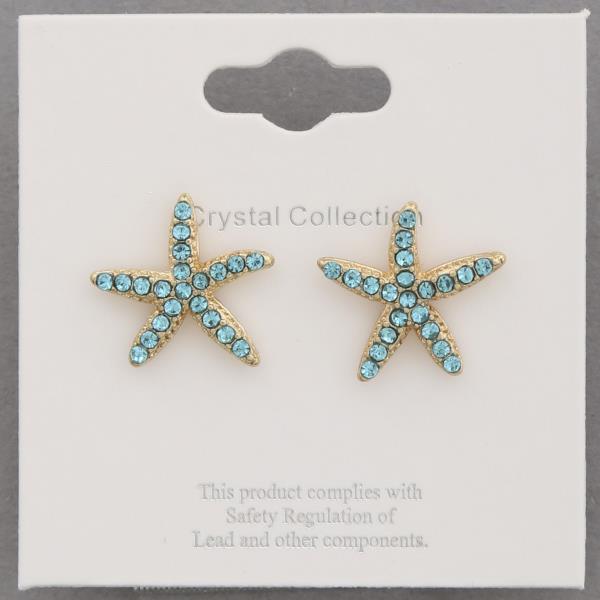 RHINESTONE STARFISH EARRING