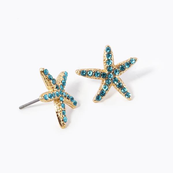 RHINESTONE STARFISH EARRING