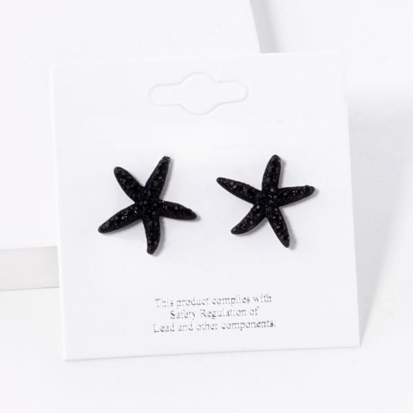 RHINESTONE STARFISH EARRING
