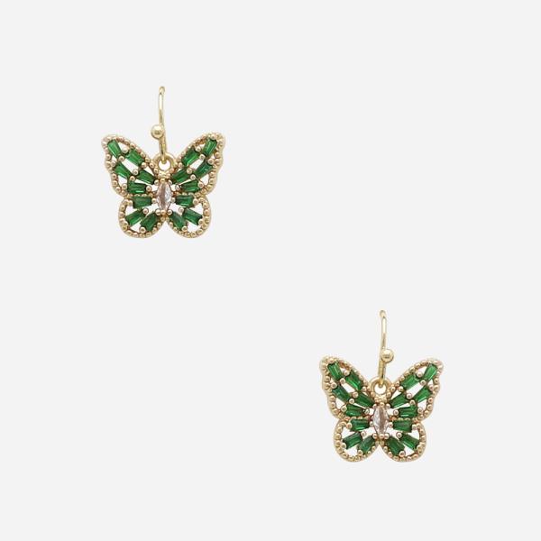 RHINESTONE BUTTERFLY EARRINGS