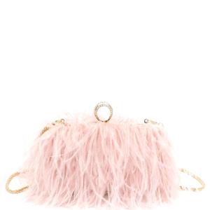 OSTRICH FEATHER FRINGE ALL OVER HARLOW EVENING BAG